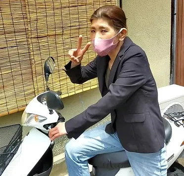 スクーターで出発